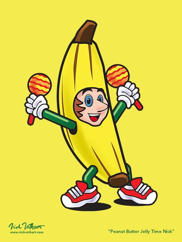 Peanut Butter Jelly Nick | Nick Volkert A self portrait of Nick Volkert in a Banana Suit as an homage to Super Mario 3 and the Peanut Butter Jelly Time meme.