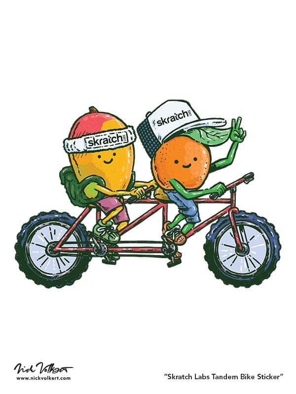 Skratch Labs Tandem Bike Sticker | Nick Volkert Sticker design for Sktratch labs that was included in some of their orders around the Spring of 2023.