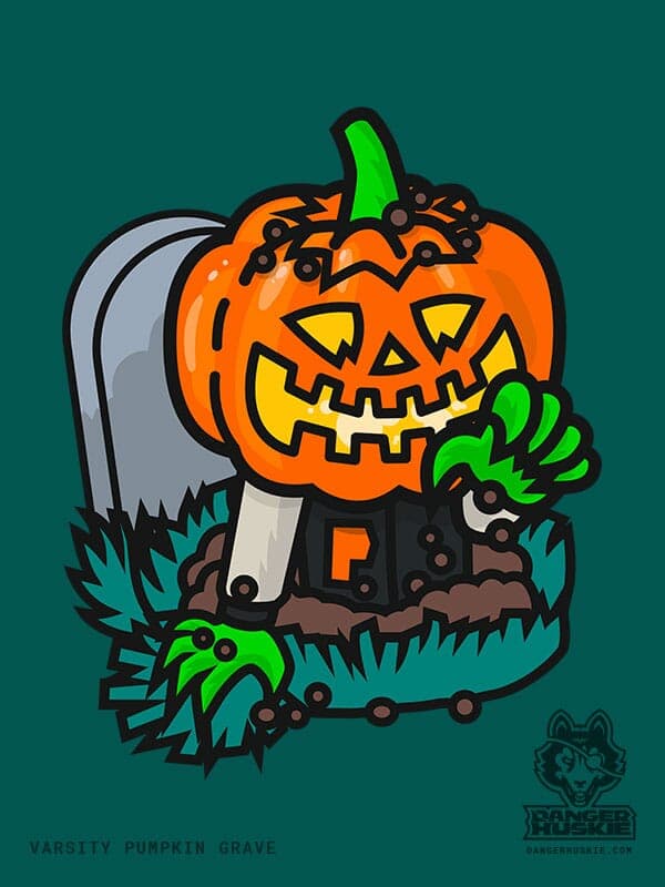 Varsity Pumpkin Grave | Nick Volkert A man in a varsity jacket with a Jack O'Lantern digs out of his own grave!