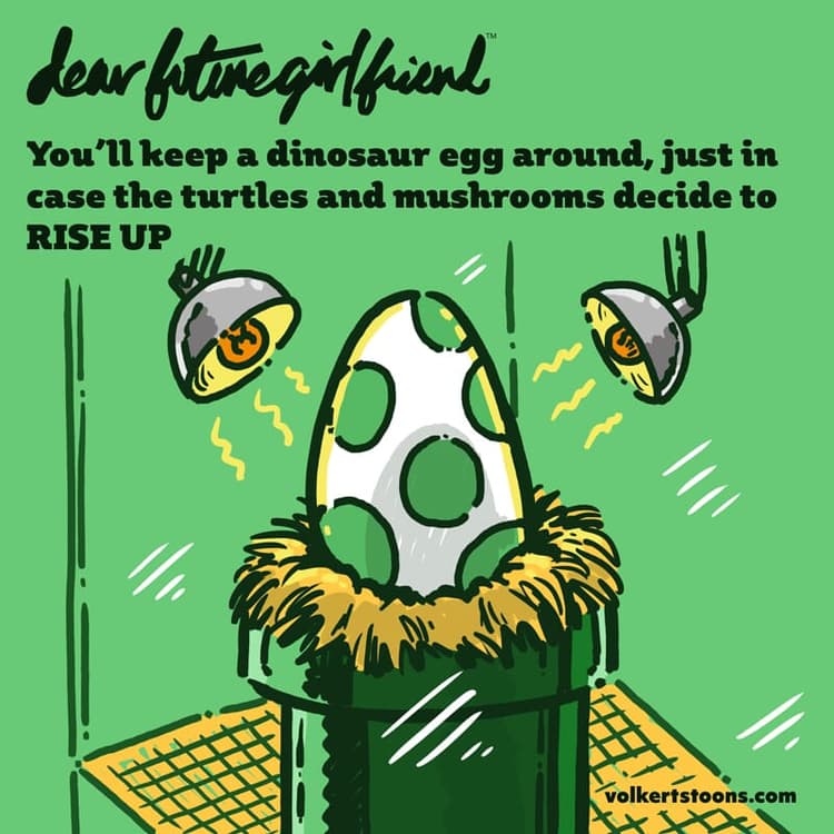 Dinosaur Egg | Nick Volkert A familiar white and green spotted egg is keeping toasty under a heat lamp.