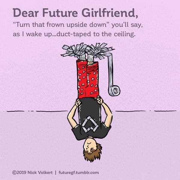 DuctTape | Nick Volkert A man is suspended from the ceiling by duct tape.