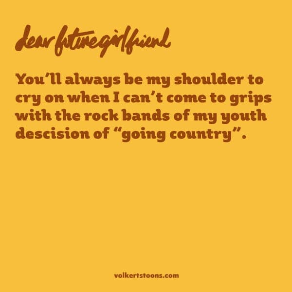 Going Country | Nick Volkert Text-based comic about rock musicians going country.