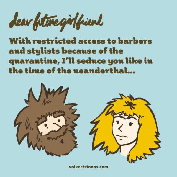 Neanderthal | Nick Volkert A couple with some haggard pandemic hair.