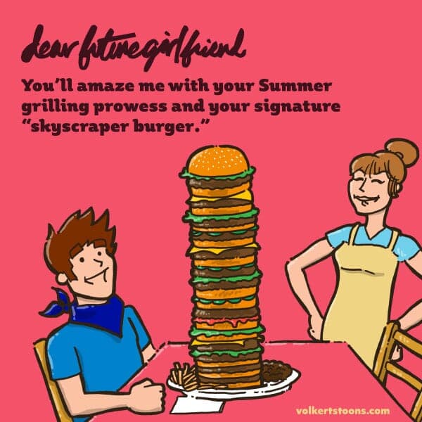 The Skyscraper Burger | Nick Volkert A man admires a burger that is extra extra tall.