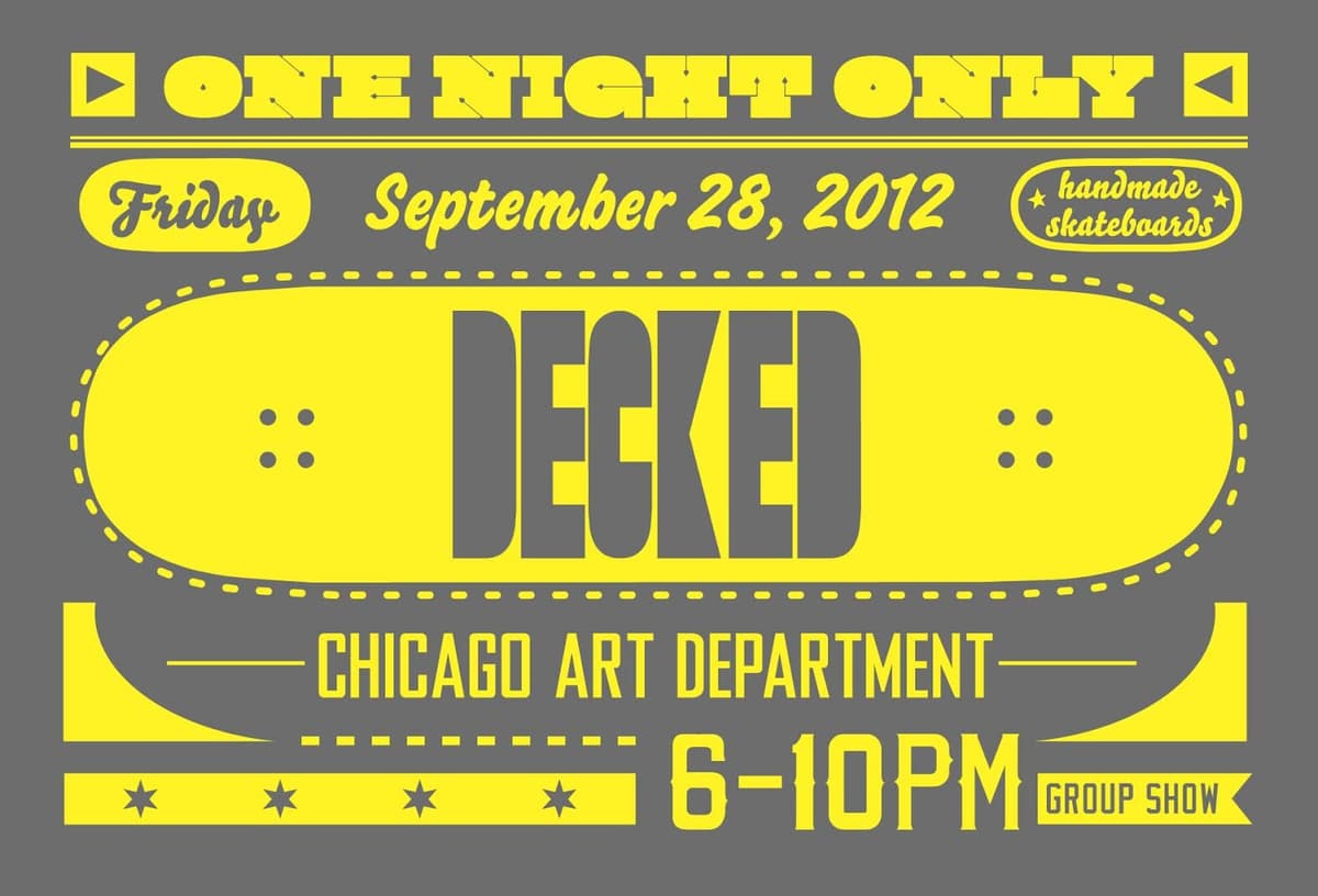 Decked at the Chicago Art Department | Nick Volkert aka nickv47 Decked at the Chicago Art Department postcard the the event in the Pilsen neighborhood of Chicago, IL.