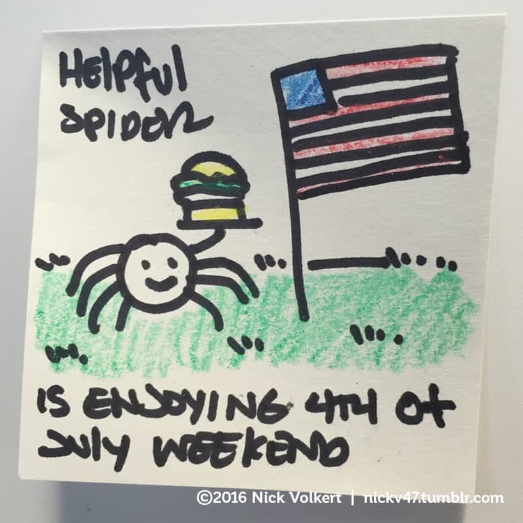 4th of July | Nick Volkert Helpful Spider is celebrating the birth of America!