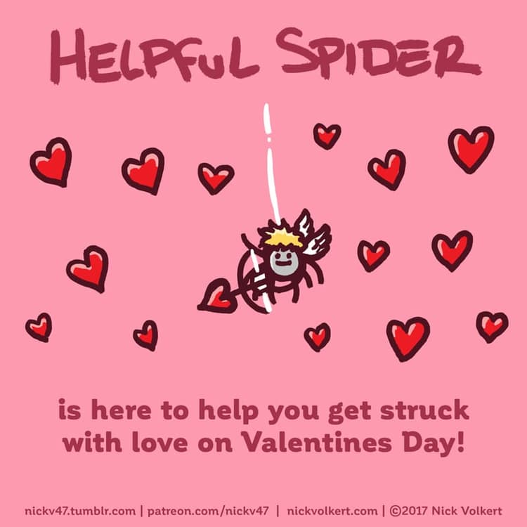 Love Spider | Nick Volkert Helpful Spider is dressed as a cherub.