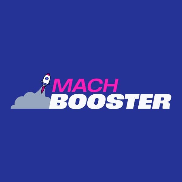 Mach Booster by Aries Solutions | Nick Volkert Primary Mach Booster logo for Aries Solutions with the text locked up with a rocket to the left of the text on a white background.,Primary Mach Booster logo for Aries Solutions with the text locked up with a rocket to the left of the text on a dark background.,Secondary Mach Booster logo for Aries Solutions with the rocket behind and on the right side on a white background,Secondary Mach Booster logo for Aries Solutions with the rocket behind the text to the right and on a dark background.,Hero image that went on the page for the Mach Booster offering with the logo rocket blasting off into space.