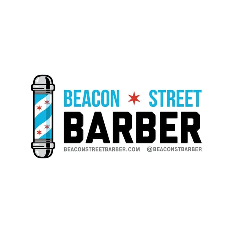 Beacon Street Barber | Nick Volkert Beacon Street Barber main logo with block type and an illustration of a barber pole on a white background,Beacon Street Barber logo on a black background with reversed type and an outline on the barber pole brand mark,Beacon Street Barber in all white on a black background for use on tees and screen printing,Alternate options for the Beacon Street barber pole brand mark,Initial design options for the Beacon Street Barber pole brand mark