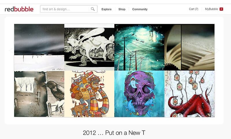 My circusbot illustrated work was featured on the redbubble.com home page | Nick Volkert Circusbot illustration on the redbubble.com home page