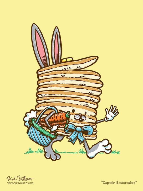 Captain Eastercakes | Nick Volkert Captain Pancake is dressed as an Easter Bunny and making a run for it!