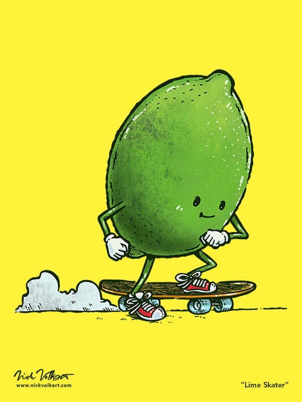 Lime Skater | Nick Volkert A little lime breaks away on a skateboard to get in a Summer ride!