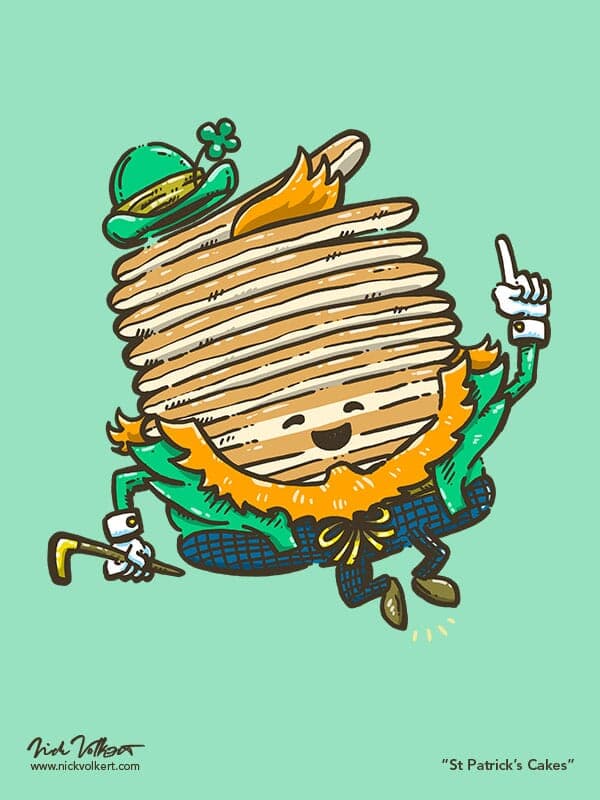 St Patricks Cakes | Nick Volkert Captain Pancake is decked out in St Patricks day gear and is clicking his heels