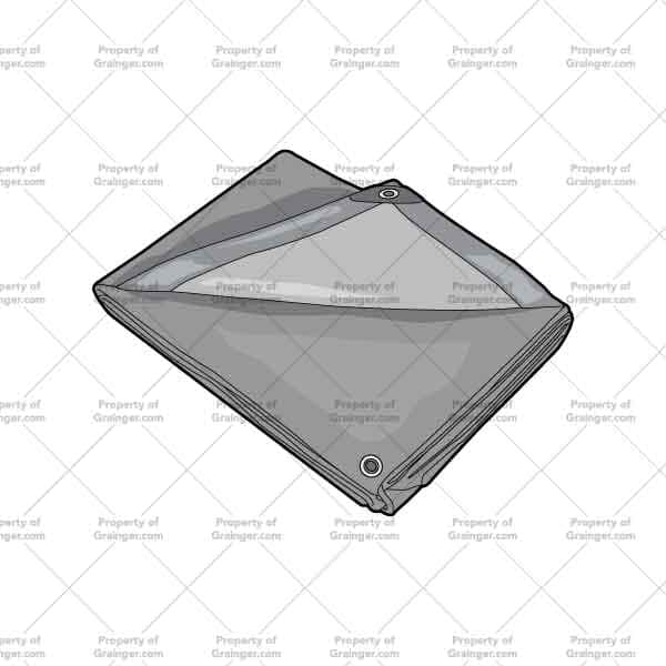 Tarps | Nick Volkert A selection of a technical line art drawings of a singular tarp in grayscale for search and browse graphic for Grainger dot com.