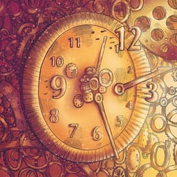 Set In Motion: The Feeling of our time EP | Nick Volkert Album Art of Set in Motion's 'Feeling of our time' EP. Features a clock disassembling with floating gears and time numerals.