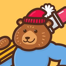 The Pencil Bear | Nick Volkert A bear with a stocking cap and sweater is walking by with a giant number 2 pencil.