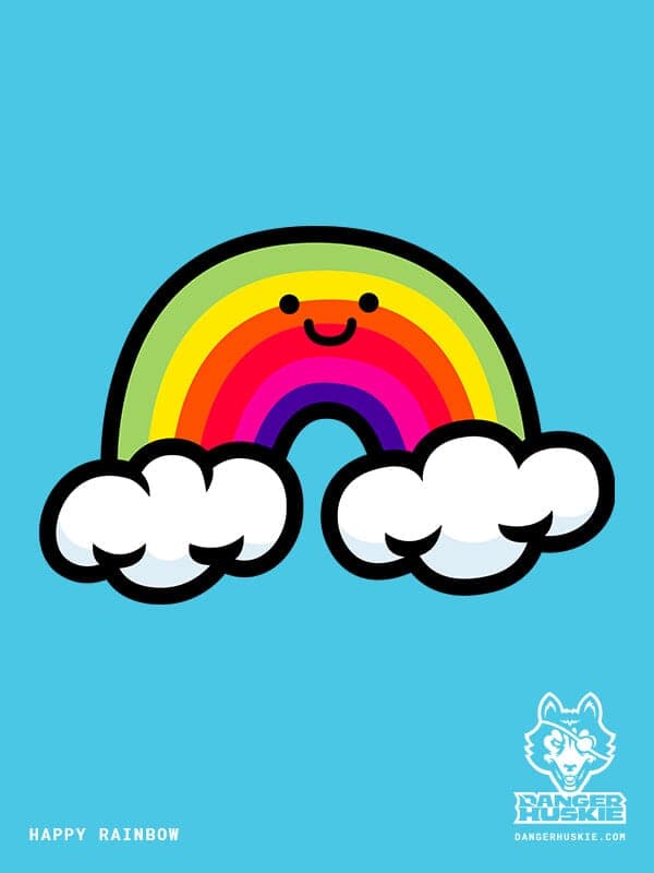 Happy Rainbow | Nick Volkert A happy rainbow touching two clouds.