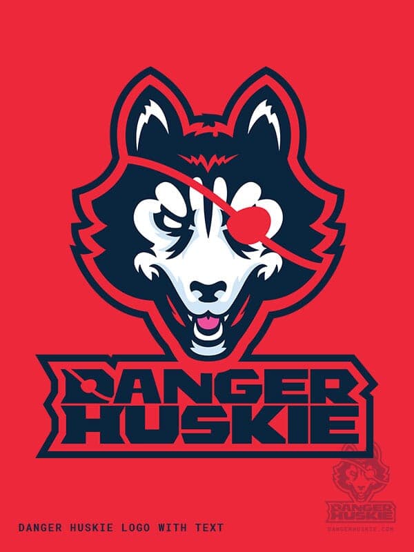 DangerHuskie Logo w/Text | Nick Volkert DangerHuskie logo centered over logo text.