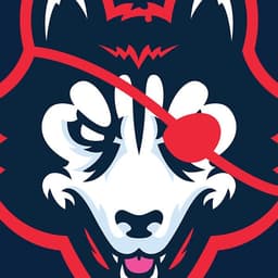 Danger Huskie Head | Nick Volkert DangerHuskie logo centered over logo text.