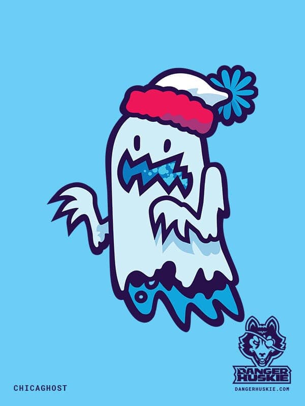 Chicaghost | Nick Volkert A spooky floating ghost looks creepy but comfy with a stocking cap