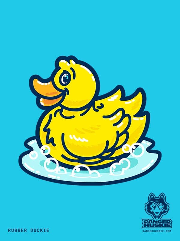Rubber Duckie | Nick Volkert A cute rubber duckie is surrounded by bubbles.
