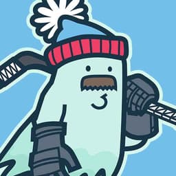 Da Chicago Hockey Ghost | Nick Volkert A friendly floating ghost holding a hockey stick that's taped up, and hockey gloves, all while keeping warm with a stocking cap!