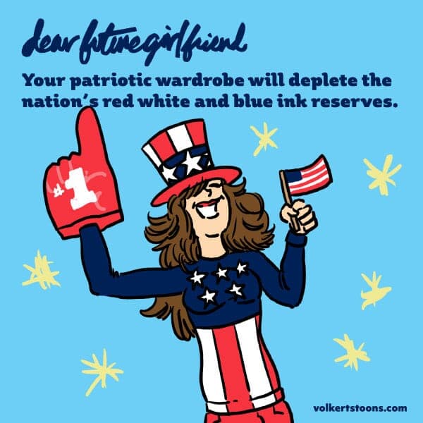 Red White and Blue - Part 1 | Dear Future Girlfriend | Nick Volkert A woman poses in red white and blue American themed gear. - Part 1