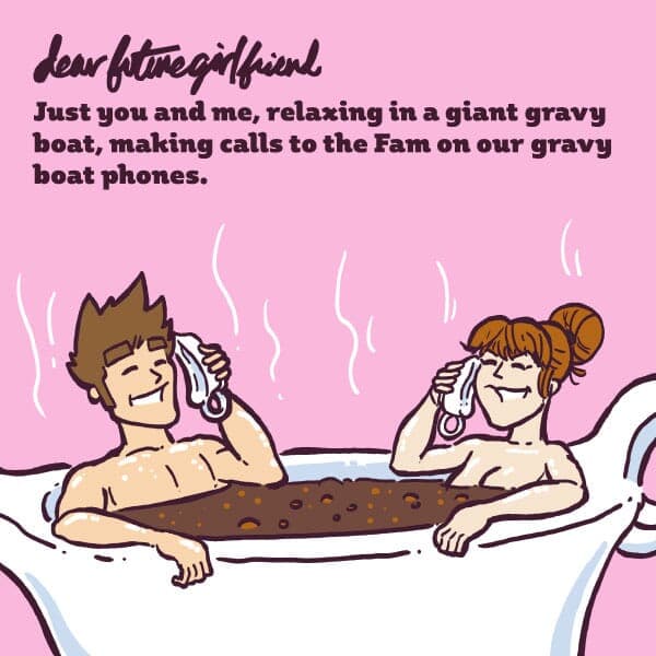 Gravy Boat Phones - Part 1 | Dear Future Girlfriend | Nick Volkert A couple relaxes in a giant gray boat. - Part 1