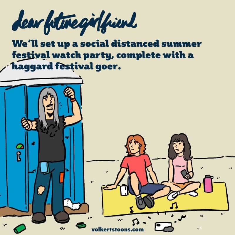 Social Disntanced Summerfest - Part 1 | Dear Future Girlfriend | Nick Volkert A couple enjoys a music show on their phone while being interrupted by a roadie. - Part 1