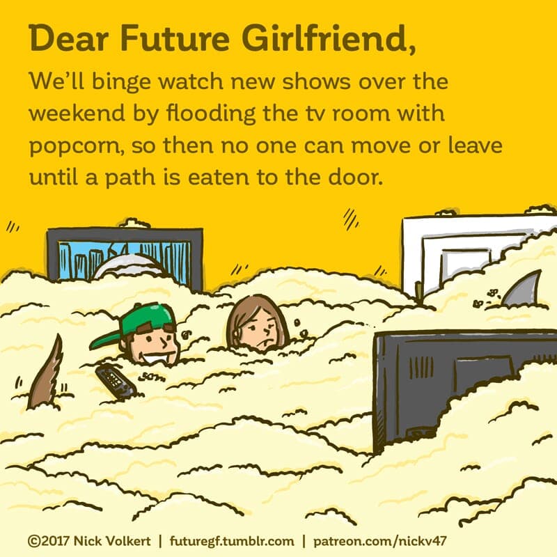 Popcorn - Part 1 | Dear Future Girlfriend | Nick Volkert A couple watches tv in a sea of popcorn - Part 1