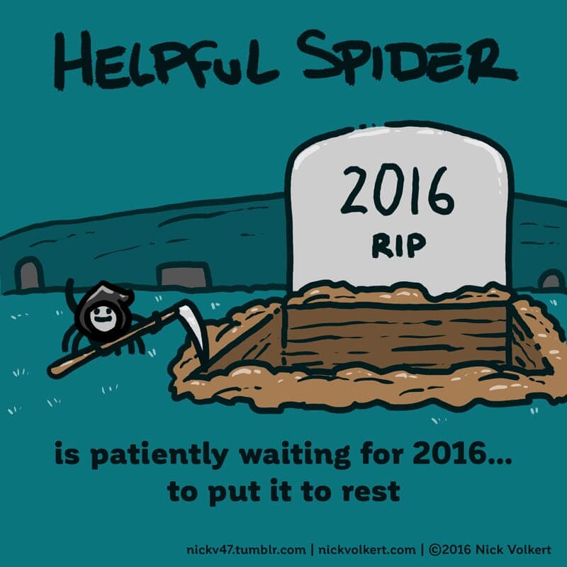 2016 RIP - Part 1 | Helpful Spider | Nick Volkert Helpful Spider is dressed as a grim reaper. - Part 1