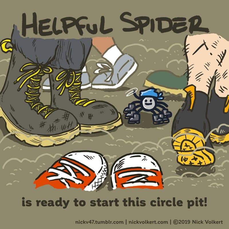 CIRCLE PIT - Part 1 | Helpful Spider | Nick Volkert Helpful Spider is commanding a circle pit. - Part 1
