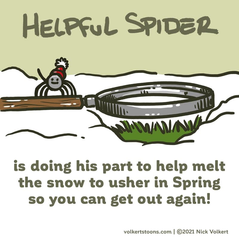 Snow Melting - Part 1 | Helpful Spider | Nick Volkert Helpful Spider is using a magnifying glass to help the snow melt. - Part 1