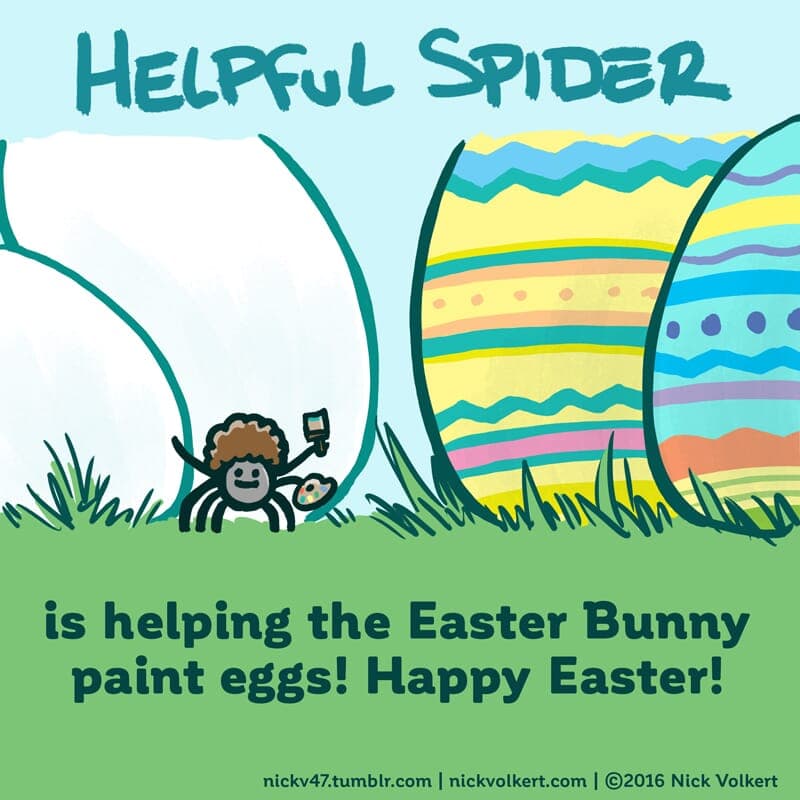Easter - Part 1 | Helpful Spider | Nick Volkert Helpful Spider is holding a brush and painting Easter Eggs. - Part 1