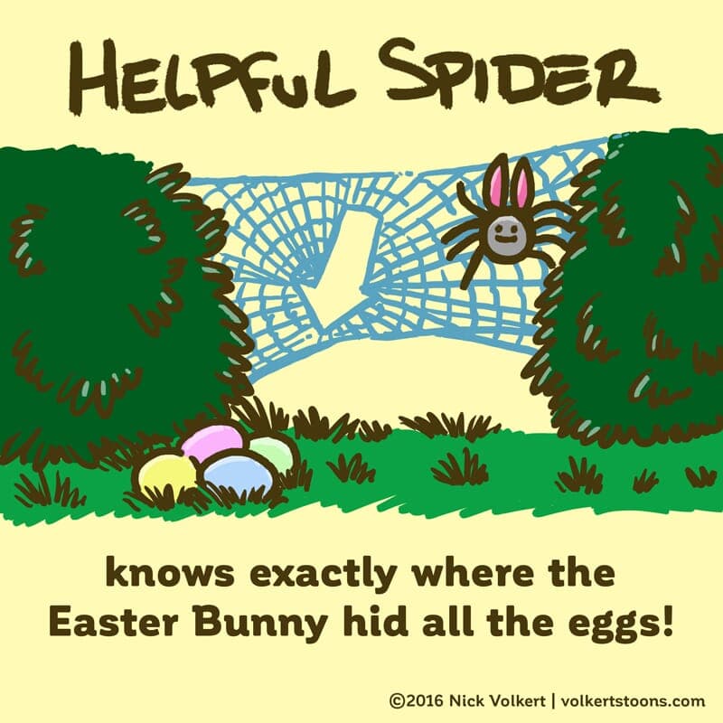 Easter Bunny Spider - Part 1 | Helpful Spider | Nick Volkert Helpful Spider made an arrow in a web to direct you to the easter egg stash. - Part 1