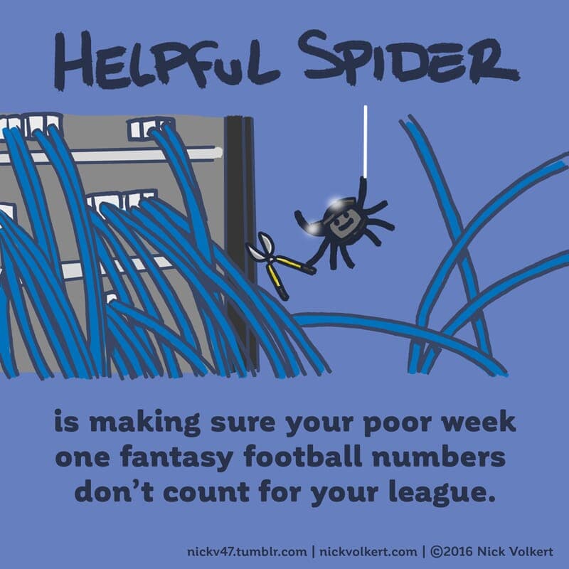 Fantasy Football Sabotage - Part 1 | Helpful Spider | Nick Volkert Helpful Spider is cutting some internet cables! - Part 1