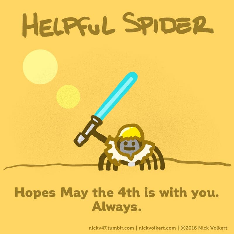 May the 4th - Part 1 | Helpful Spider | Nick Volkert Helpful Spider is dressed as Luke Skywalker for May the 4th. - Part 1