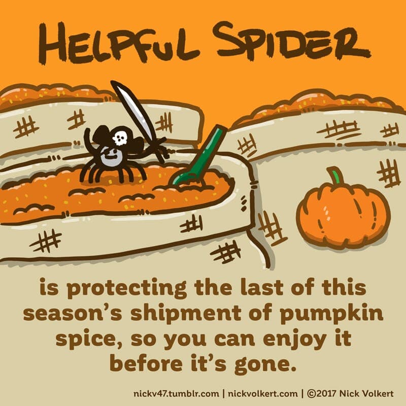 Protect the spice! - Part 1 | Helpful Spider | Nick Volkert Helpful Spider guards bags of pumpking spice. - Part 1