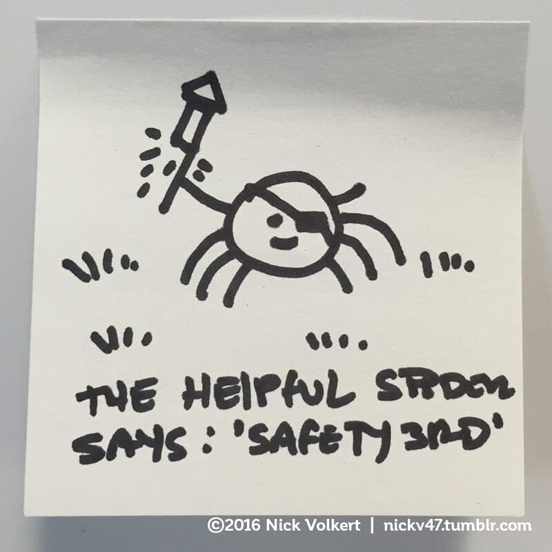 Eyepatch - Part 1 | Helpful Spider | Nick Volkert Helpful Spider is holding a bottle rocket while sporting an eyepatch. - Part 1