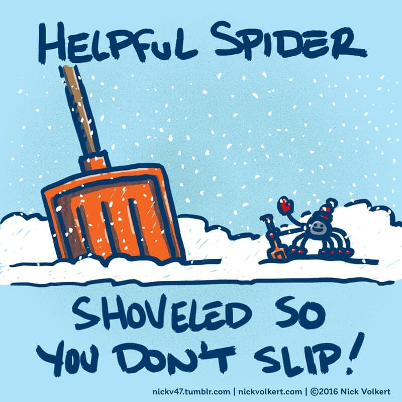 Shoveling - Part 1 | Helpful Spider | Nick Volkert Helpful Spider is shoveling a sidewalk. - Part 1