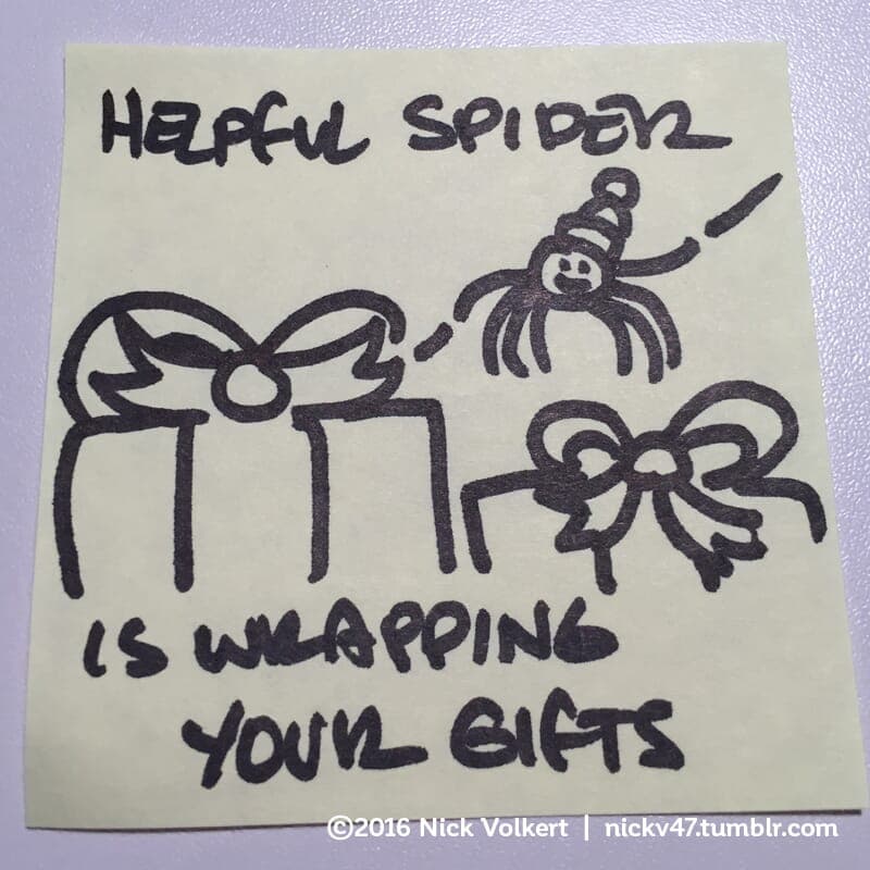 Gift Wrapping - Part 1 | Helpful Spider | Nick Volkert Helpful Spider just wrapped some gifts on your behalf. - Part 1