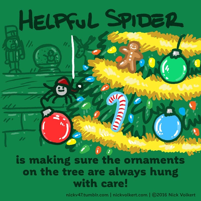 Ornaments - Part 1 | Helpful Spider | Nick Volkert Helpful Spider is decorating a Christmas tree. - Part 1