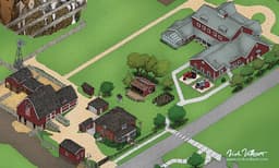 Historic Wagner Farm | Nick Volkert Full rendered pen and ink map of the Historic Wagner Farms Property.