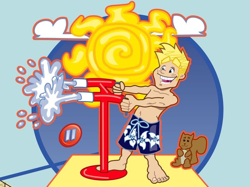 Roosevelt Pool | Squirt Gun Kid Detail Detail of squirt gun at Roosevelt Pool