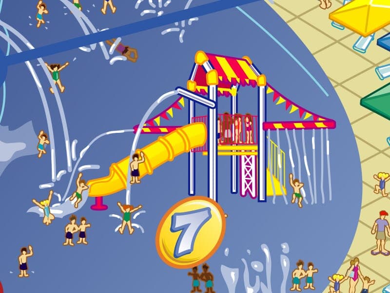 Roosevelt Pool | Swingset Detail Detail of swingset at Roosevelt Pool