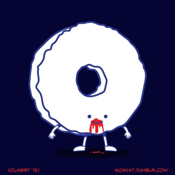 Party Donut | Nick Volkert A donut that is dressed as rocker Andrew WK.