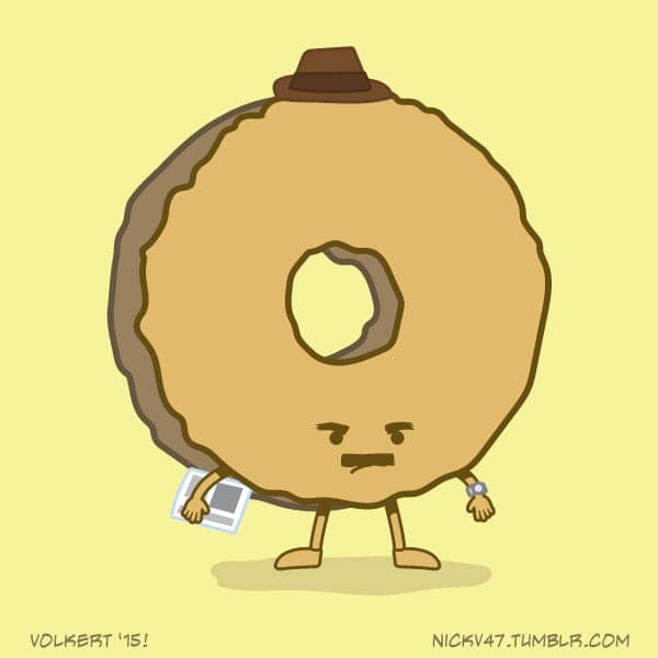 Dad Donut | Nick Volkert A donut dressed as a dad, not looking very happy.