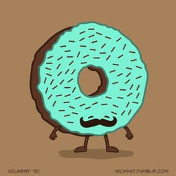 Mustache Donut | Nick Volkert A donut with a big curly mustache.