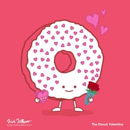 Valentine's Day Donut | Nick Volkert An iced donut holding flowers and covered in hearts.