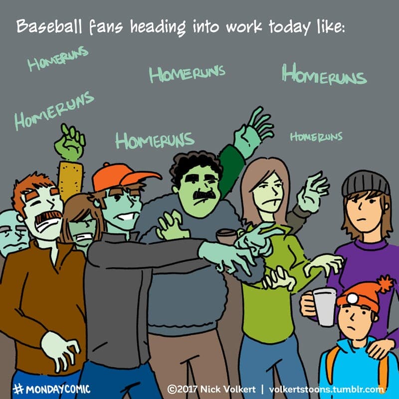 Baseball Zombies - Part 1 | Monday Comic | Nick Volkert A group of zombies chant 'homeruns'. - Part 1